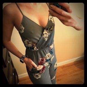 ASOS grey floral  jumpsuit/romper